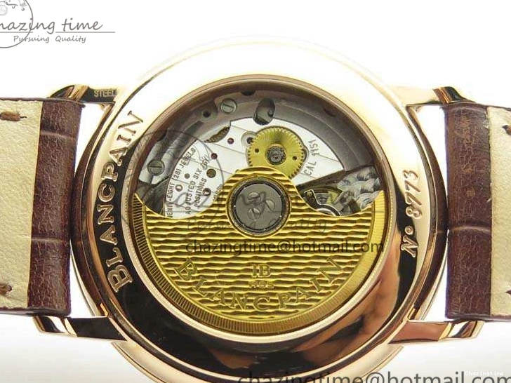 0328 Villeret 6651 RG ZF 1:1 Best Edition White Dial On Brown Leather Strap A Unique 8097